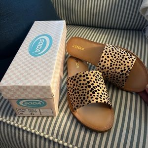 New in box! Never worn…Soda brand Cheetah print sandals